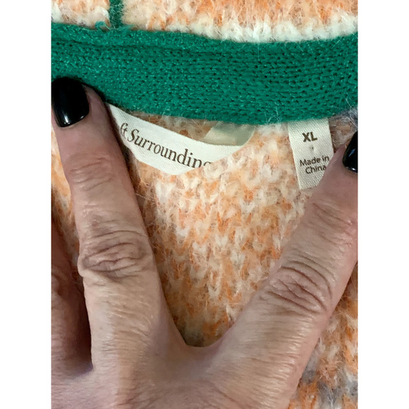 Soft Surroundings Briony Soft Plaid Jacket, ivory/orange, extra large - Picture 7 of 8